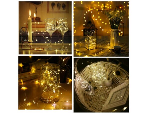 LAMPKI DRUCIKI 50 LED - biały ciepły