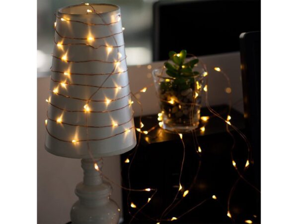LAMPKI DRUCIKI 50 LED - biały ciepły