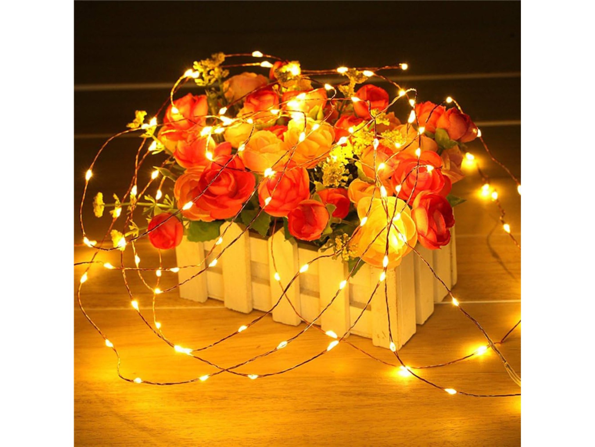 LAMPKI DRUCIKI 50 LED - biały ciepły