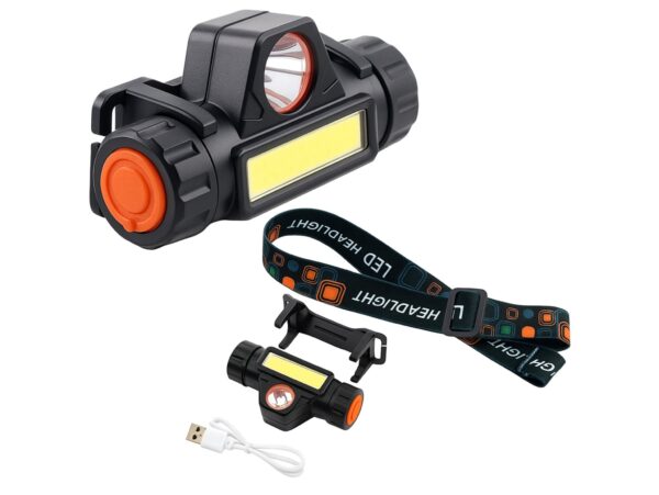 LATARKA CZOŁOWA Z MAGNESEM CZOŁÓWKA 4w1 LAMPKA COB