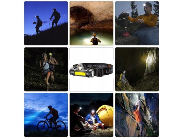 LATARKA CZOŁOWA Z MAGNESEM CZOŁÓWKA 4w1 LAMPKA COB