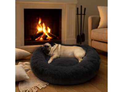 LEGOWISKO DLA PSA KOTA WŁOCHATE 50CM - ciemny szary