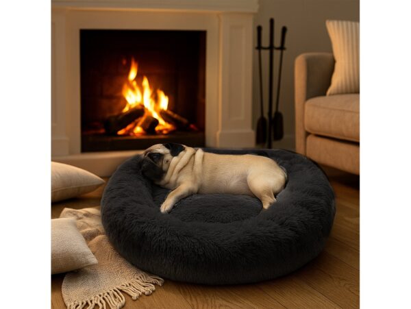 LEGOWISKO DLA PSA KOTA WŁOCHATE 50CM - ciemny szary