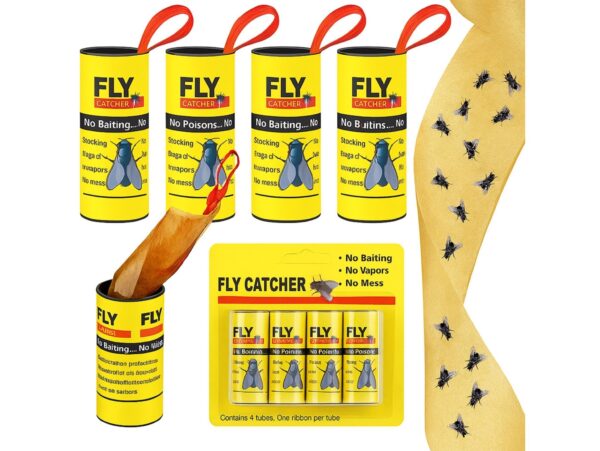 LEP NA OWADY MUCHY PUŁAPKA LEPOWA TAŚMA 4 ROLKI