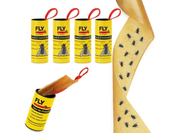 LEP NA OWADY MUCHY PUŁAPKA LEPOWA TAŚMA 4 ROLKI