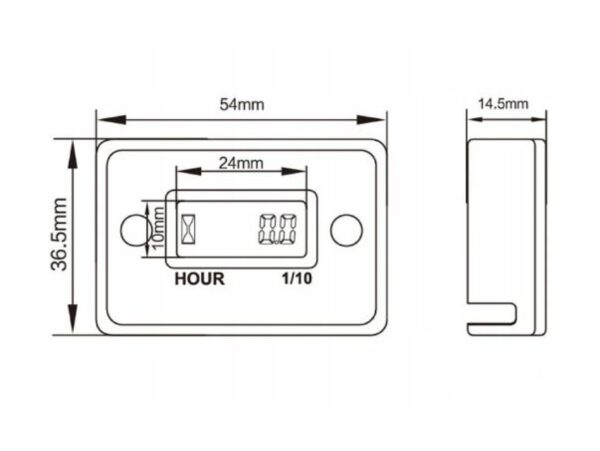 LICZNIK MOTOGODZIN CZAS PRACY SILNIKA 12 / 24 V