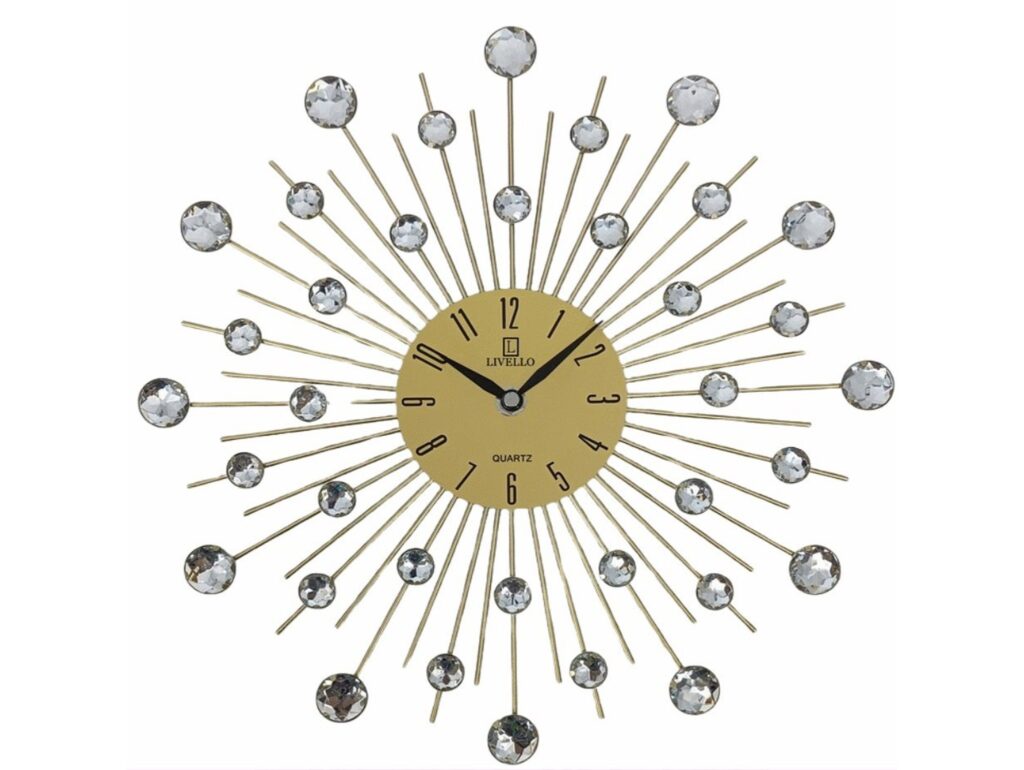 LIVELLO METALOWY ŚCIENNY 33x33x4,5CM - złoty