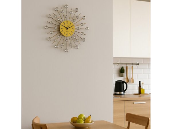 LIVELLO METALOWY ŚCIENNY 33x33x4,5CM - złoty