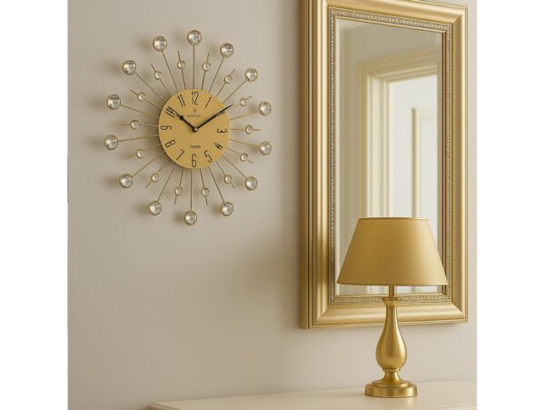 LIVELLO METALOWY ŚCIENNY 33x33x4,5CM - złoty