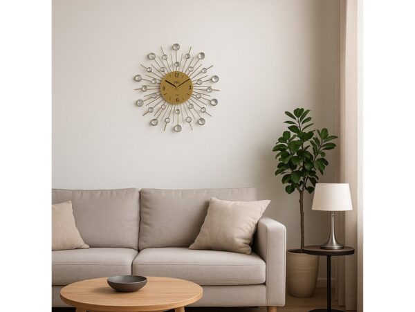 LIVELLO METALOWY ŚCIENNY 33x33x4,5CM - złoty