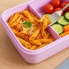LUNCHBOX ŚNIADANIÓWKA POJEMNIK NA ŚNIADANIE OBIAD SZTUĆCE Z BIDONEM ZESTAW - fioletowy królik