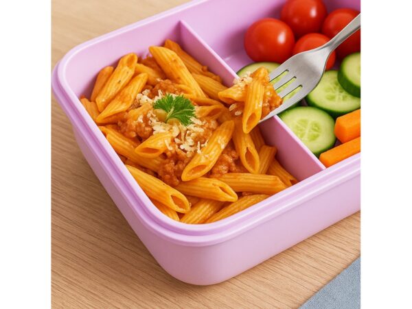 LUNCHBOX ŚNIADANIÓWKA POJEMNIK NA ŚNIADANIE OBIAD SZTUĆCE Z BIDONEM ZESTAW - fioletowy królik