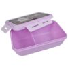 LUNCHBOX ŚNIADANIÓWKA POJEMNIK NA ŚNIADANIE OBIAD SZTUĆCE Z BIDONEM ZESTAW - fioletowy królik