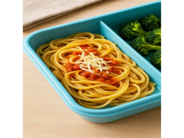 LUNCHBOX ŚNIADANIÓWKA POJEMNIK NA ŚNIADANIE OBIAD SZTUĆCE Z BIDONEM ZESTAW - niebieski z misiem