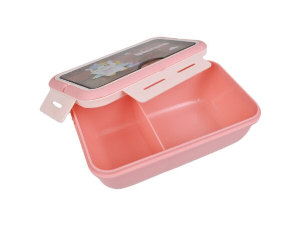 LUNCHBOX ŚNIADANIÓWKA POJEMNIK NA ŚNIADANIE OBIAD SZTUĆCE Z BIDONEM ZESTAW - różowy jednorożec