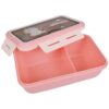LUNCHBOX ŚNIADANIÓWKA POJEMNIK NA ŚNIADANIE OBIAD SZTUĆCE Z BIDONEM ZESTAW - różowy siedzący jednorożec
