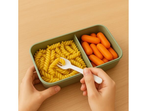 LUNCHBOX ŚNIADANIÓWKA POJEMNIK NA ŚNIADANIE OBIAD SZTUĆCE Z BIDONEM ZESTAW - zielony z dinozaurem