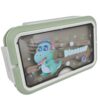 LUNCHBOX ŚNIADANIÓWKA POJEMNIK NA ŚNIADANIE OBIAD SZTUĆCE Z BIDONEM ZESTAW - zielony z stojącym dinozaurem
