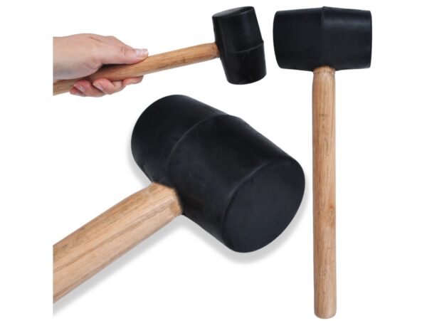 MŁOTEK GUMOWY BRUKARSKI DREWNIANA RĄCZKA - 250G