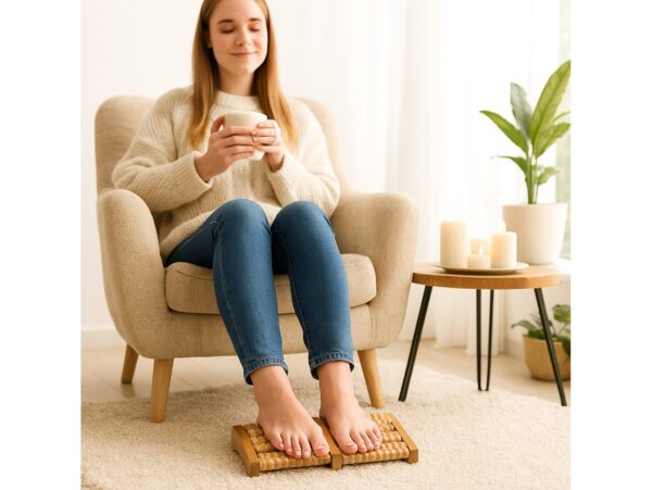 MASAŻER DO STÓP TRADYCYJNY DREWNIANY ROLLER 2 X 5