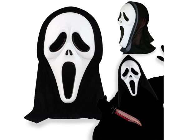 MASKA KRZYK Z KAPTUREM KOSTIUM IMPREZA HALLOWEEN
