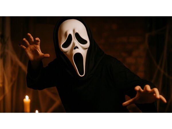 MASKA KRZYK Z KAPTUREM KOSTIUM IMPREZA HALLOWEEN