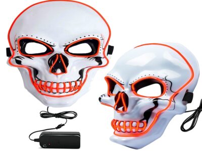 MASKA ŚWIECĄCA LED HALLOWEEN - czerwony