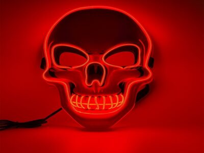 MASKA ŚWIECĄCA LED HALLOWEEN - czerwony