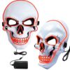 MASKA ŚWIECĄCA LED HALLOWEEN - czerwony