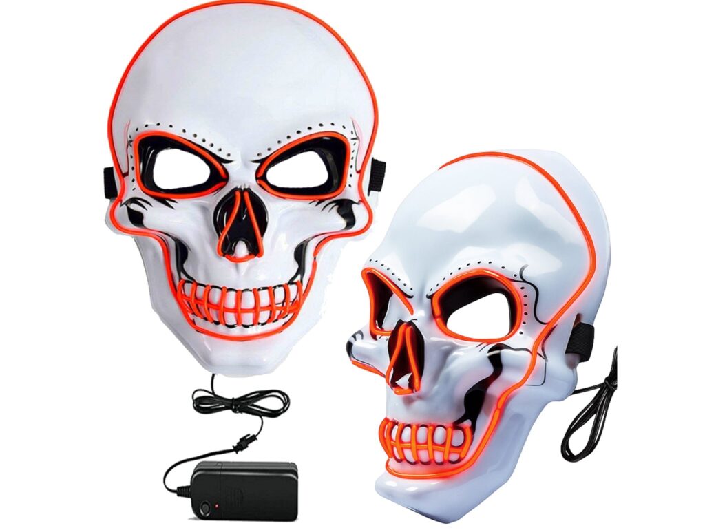 MASKA ŚWIECĄCA LED HALLOWEEN - czerwony