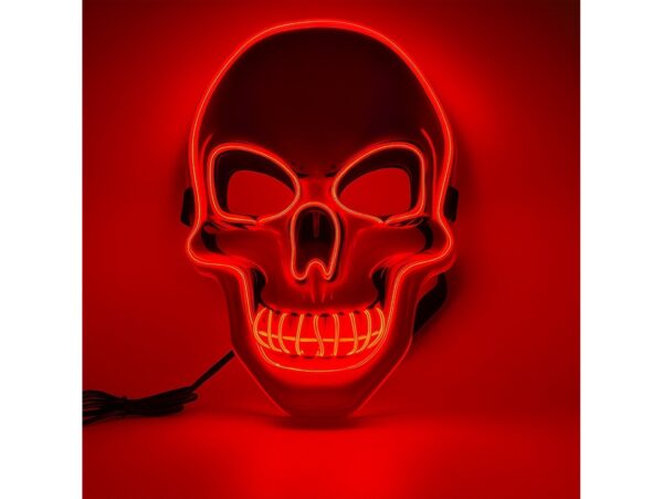 MASKA ŚWIECĄCA LED HALLOWEEN - czerwony