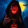 MASKA ŚWIECĄCA LED HALLOWEEN - czerwony