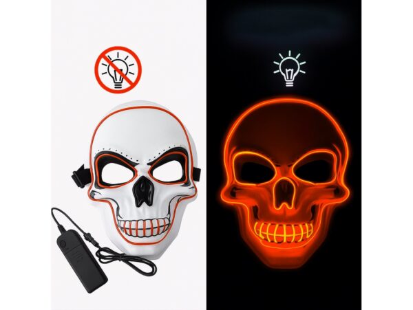 MASKA ŚWIECĄCA LED HALLOWEEN - czerwony