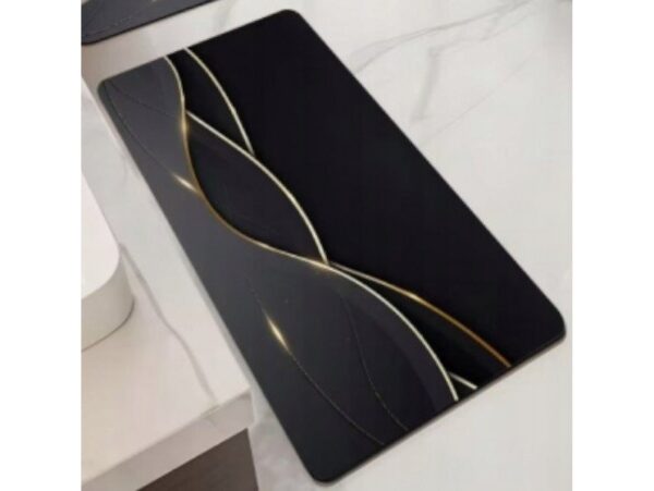 MATA ŁAZIENKOWA SZYBKOSCHNĄCA 50X80 - czarny fale