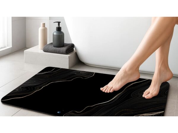 MATA ŁAZIENKOWA SZYBKOSCHNĄCA WZORY 50X80 - czarny