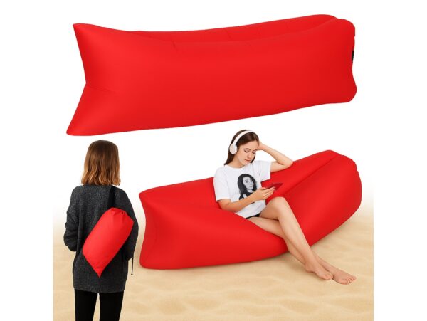 MATERAC SOFA NADMUCHIWANA LAZY BAG AIR SOF - czerwony