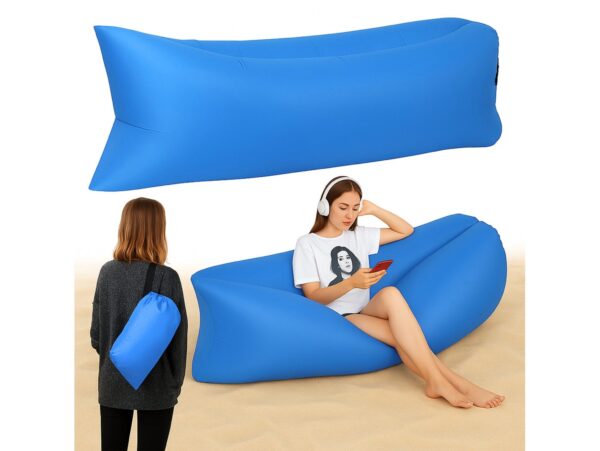 MATERAC SOFA NADMUCHIWANA LAZY BAG AIR SOF - jasny niebieski