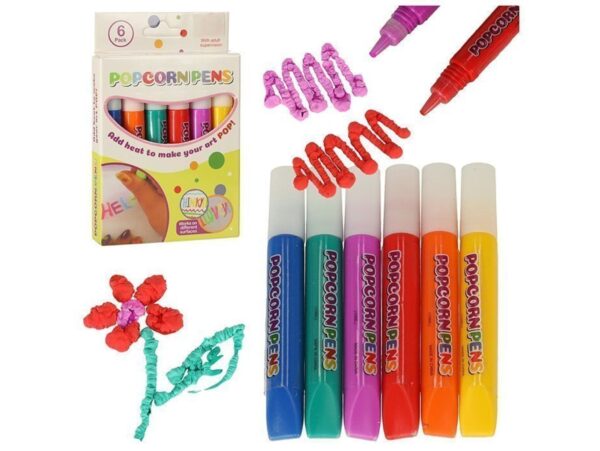 MAZAKI FLAMASTRY EFEKT 3D PĘCZNIEJĄCE POPCORN 6SZT