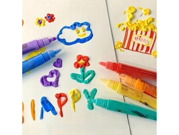 MAZAKI FLAMASTRY EFEKT 3D PĘCZNIEJĄCE POPCORN 6SZT