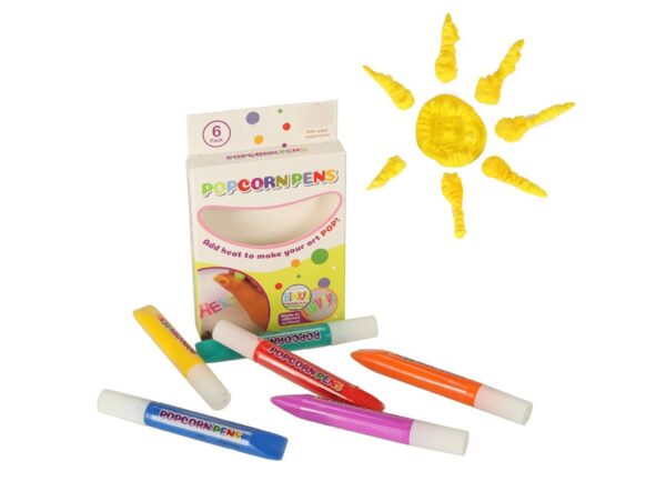 MAZAKI FLAMASTRY EFEKT 3D PĘCZNIEJĄCE POPCORN 6SZT