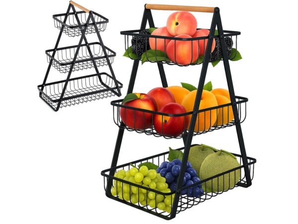 METALOWY KOSZ NA OWOCE TRZYPOZIOMOWY