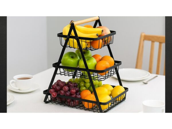 METALOWY KOSZ NA OWOCE TRZYPOZIOMOWY