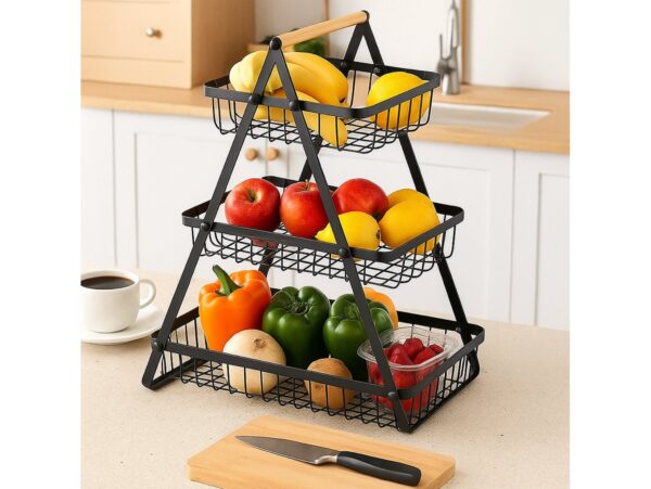 METALOWY KOSZ NA OWOCE TRZYPOZIOMOWY