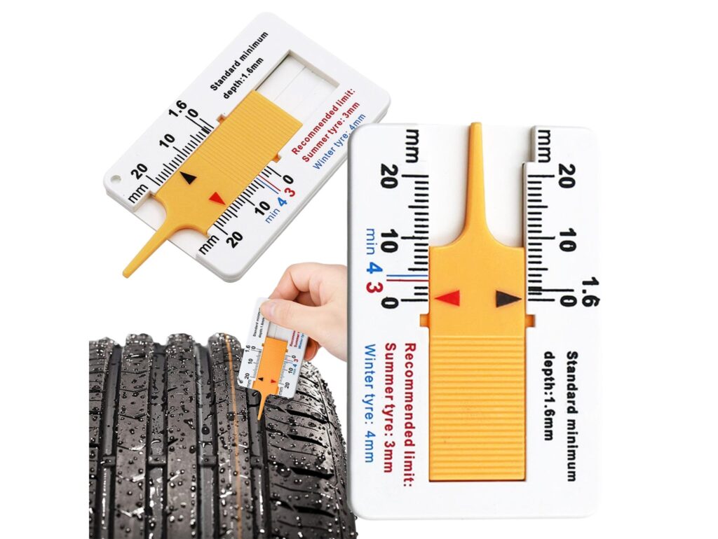 MIERNIK WYSOKOŚCI GŁĘBOKOŚCI BIEŻNIKA MANUALNY - żółty