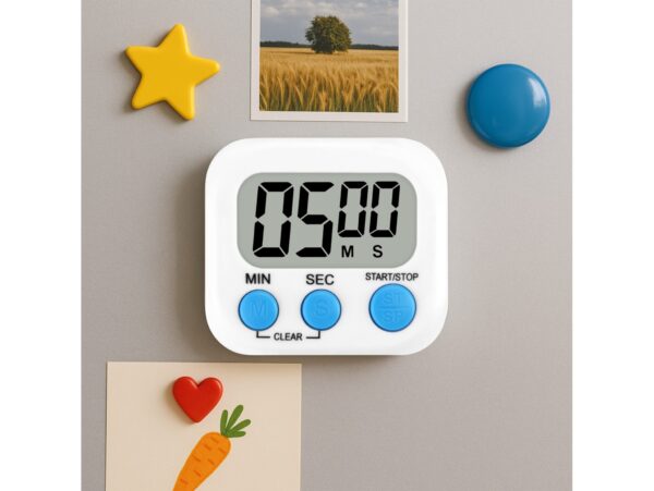 MINUTNIK KUCHENNY NA MAGNES - biały