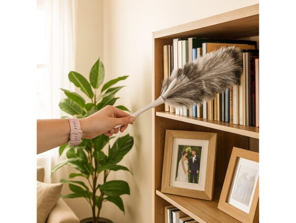 MIOTEŁKA SZCZOTKA DO KURZU KURZAWKA 55CM - czarno-biały