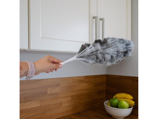 MIOTEŁKA SZCZOTKA DO KURZU KURZAWKA 55CM - czarno-biały