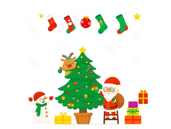 NAKLEJKI NA OKNO ŚWIĄTECZNE 48x34 2 ARKUSZE - ubieranie choinki