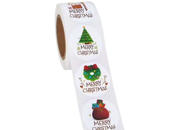 NAKLEJKI ŚWIĄTECZNE ROLKA 500SZT - wzór 3