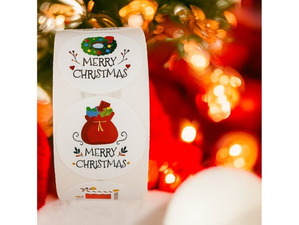 NAKLEJKI ŚWIĄTECZNE ROLKA 500SZT - wzór 3